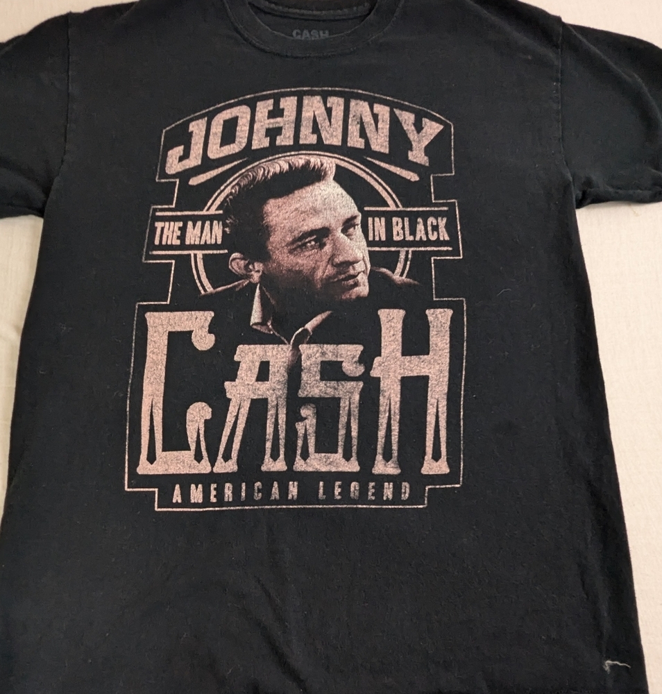 Johnny Cash The Man In Black American Legend Black T-shirt Size Medium